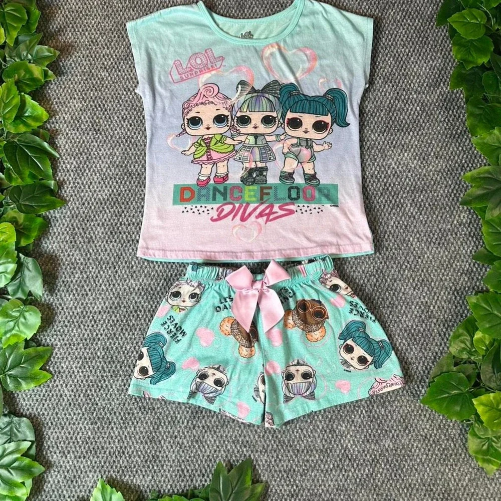 Y2K L.O.L. Surprise Dancefloor Divas Baby Tee & Short Shorts Pajama Set